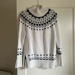 Loft Pattern Winter Mock Neck Sweater Small
